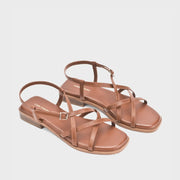 Victoria Rose Tan Flats