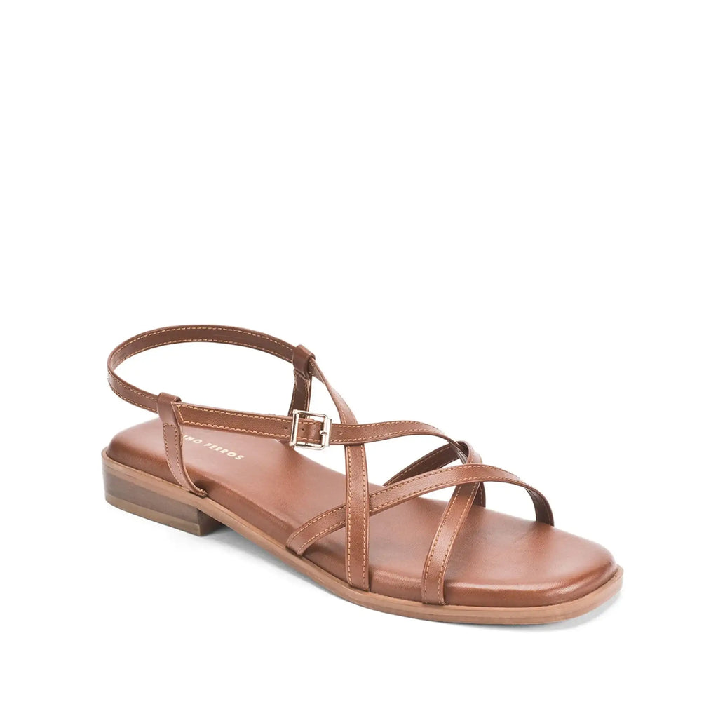 Victoria Rose Tan Flats - Lino Perros