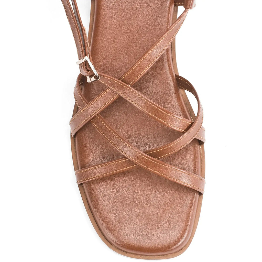 Victoria Rose Tan Flats - Lino Perros