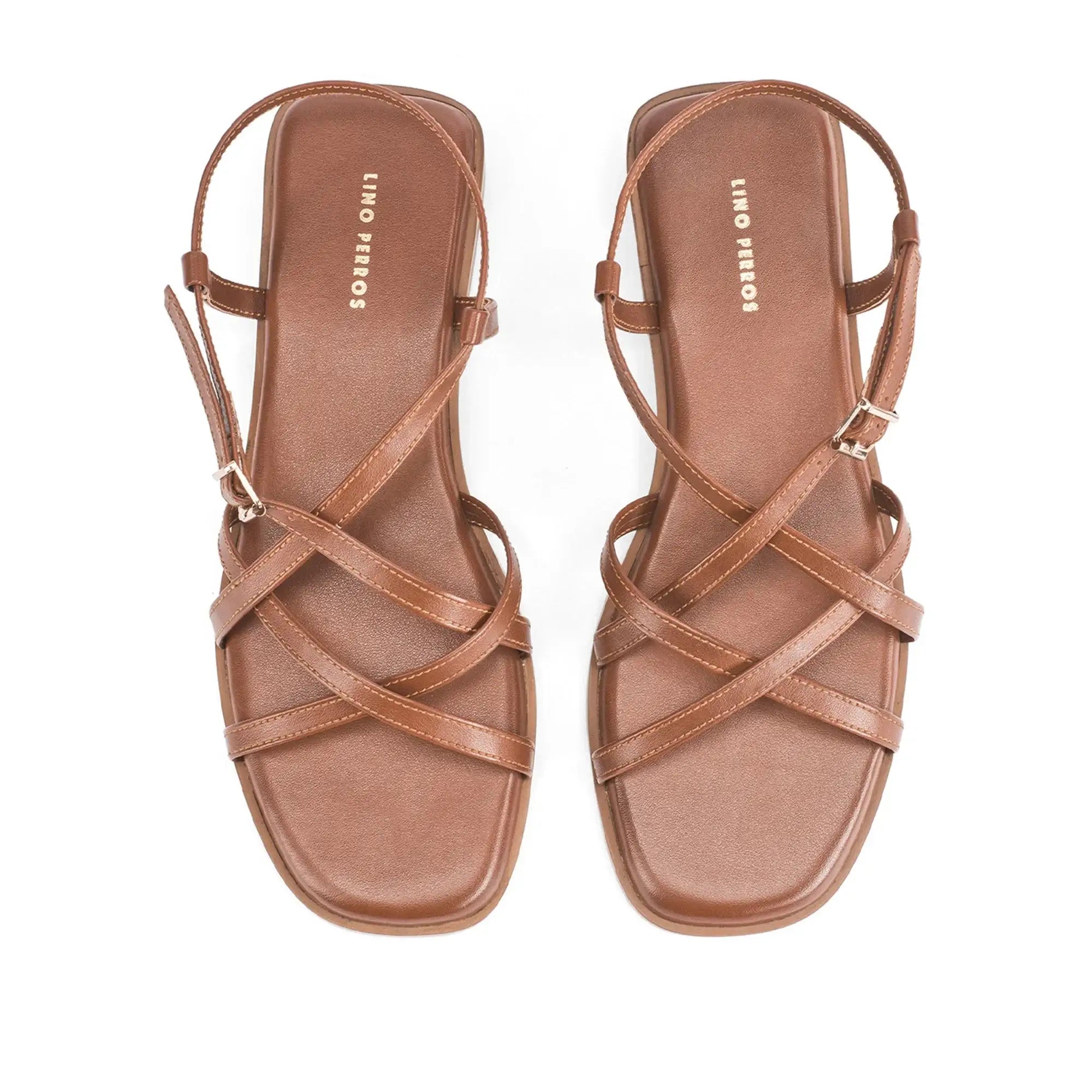 Victoria Rose Tan Flats - Lino Perros