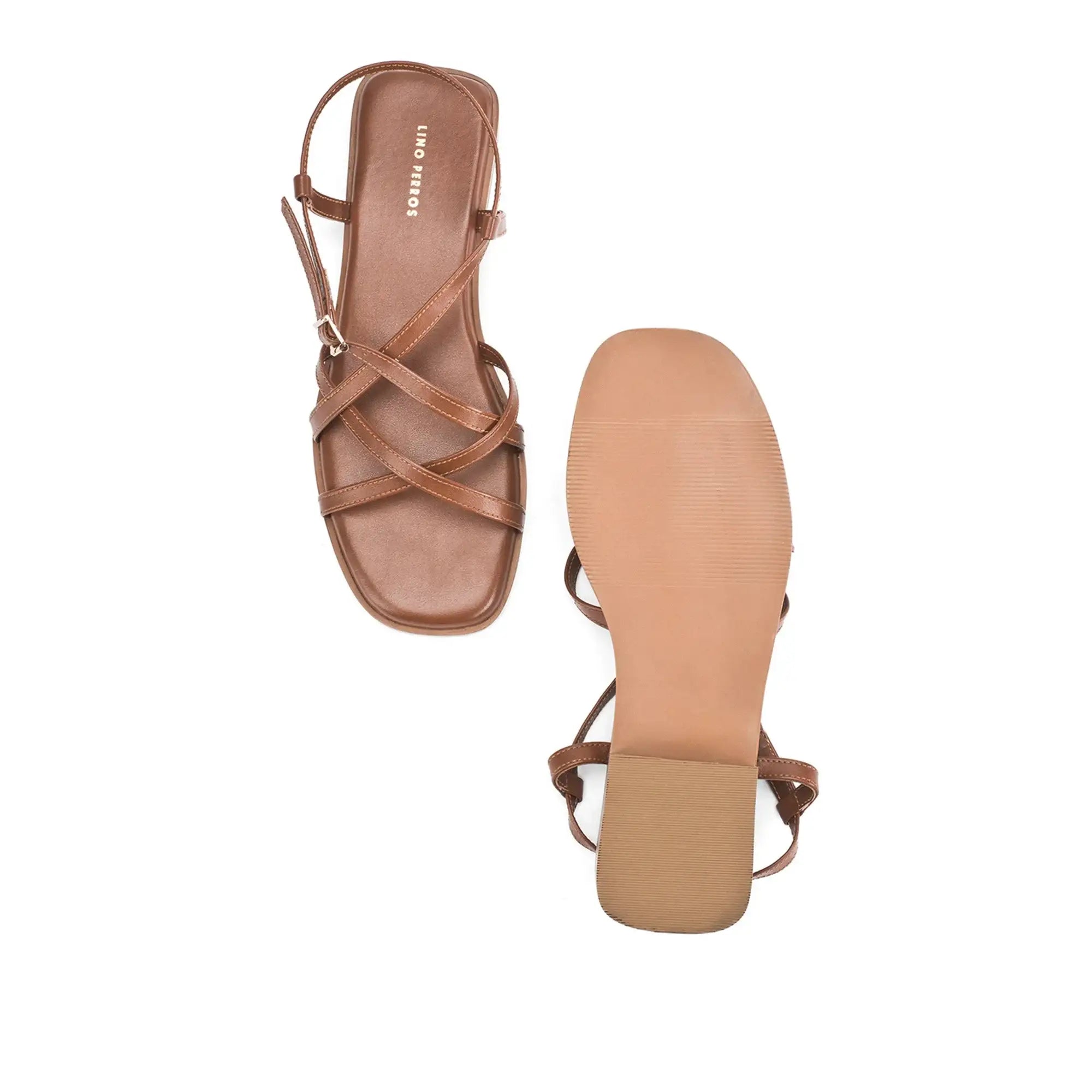 Victoria Rose Tan Flats - Lino Perros