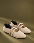 Hepburn Eve Off-White Flats - Lino Perros