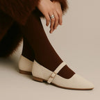Hepburn Ada Off-White Flats - Lino Perros