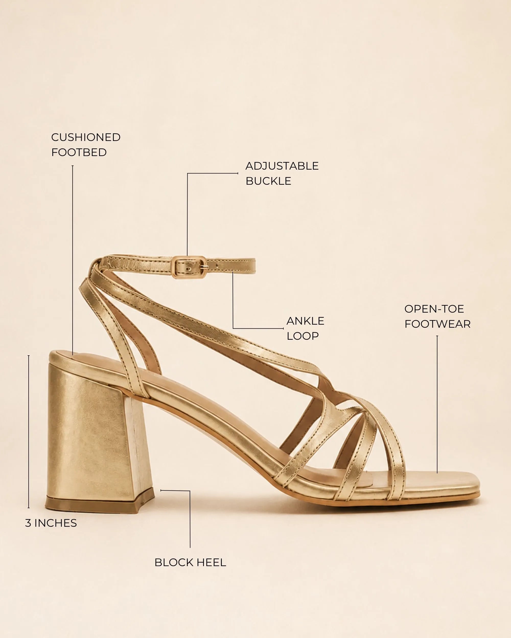 Gabbana Mae Gold Heels - Lino Perros