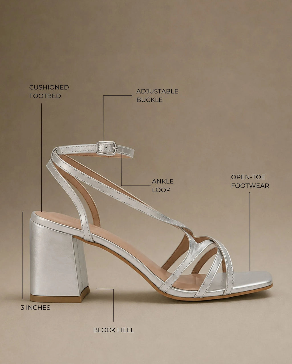 Gabbana Mae Silver Heels - Lino Perros