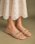 Mary Ruth Soft-Beige Flats - Lino Perros