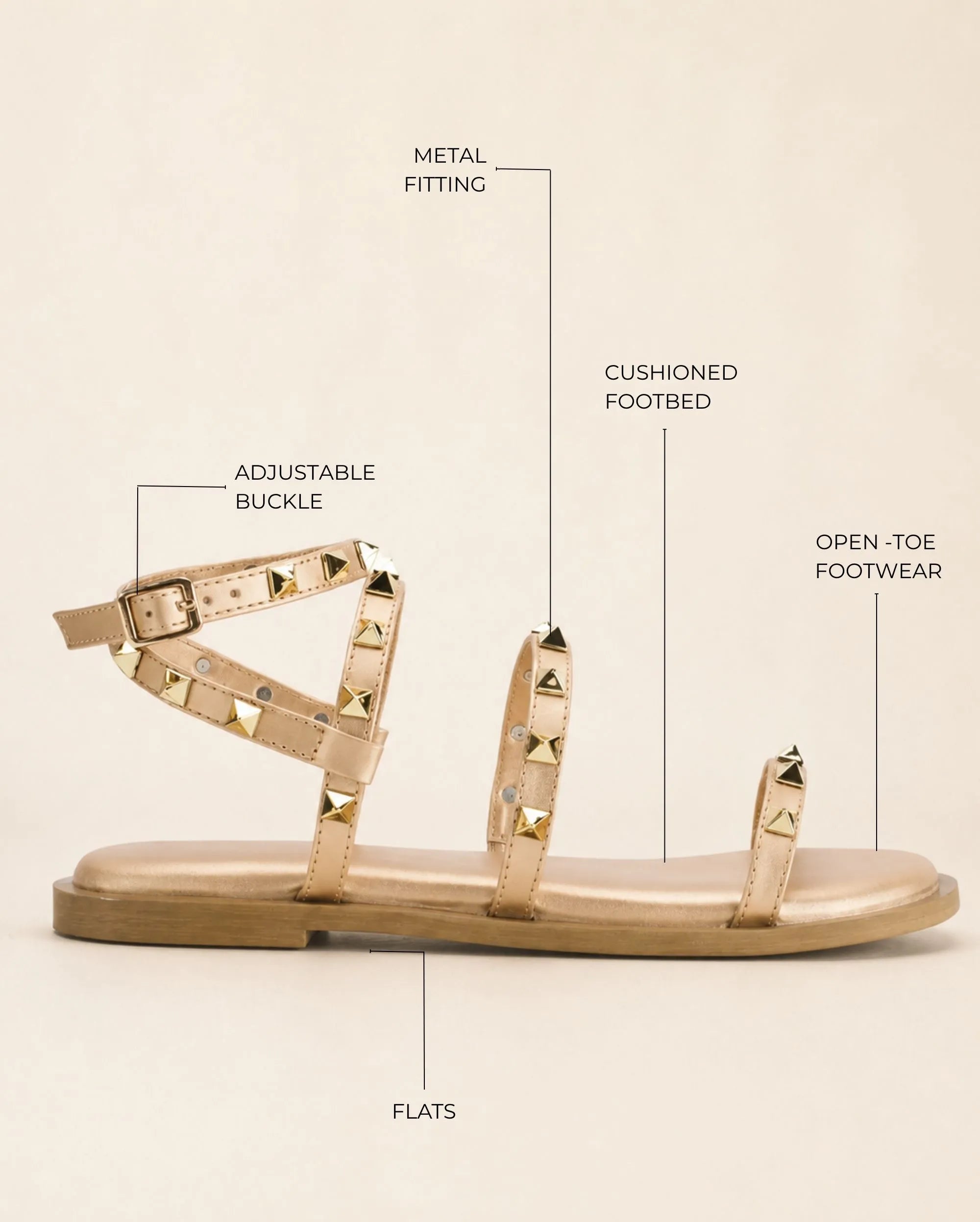 Gaga Yvette Gold Flats - Lino Perros