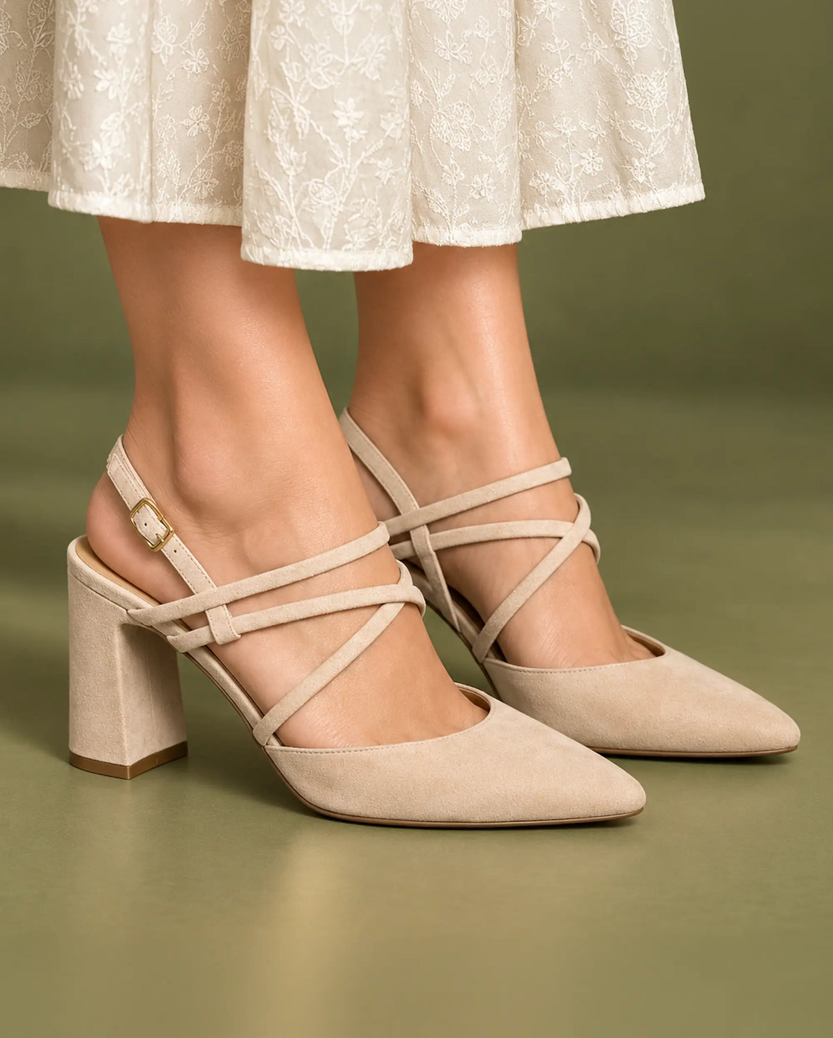 Hepburn Zoe Beige Heels - Lino Perros