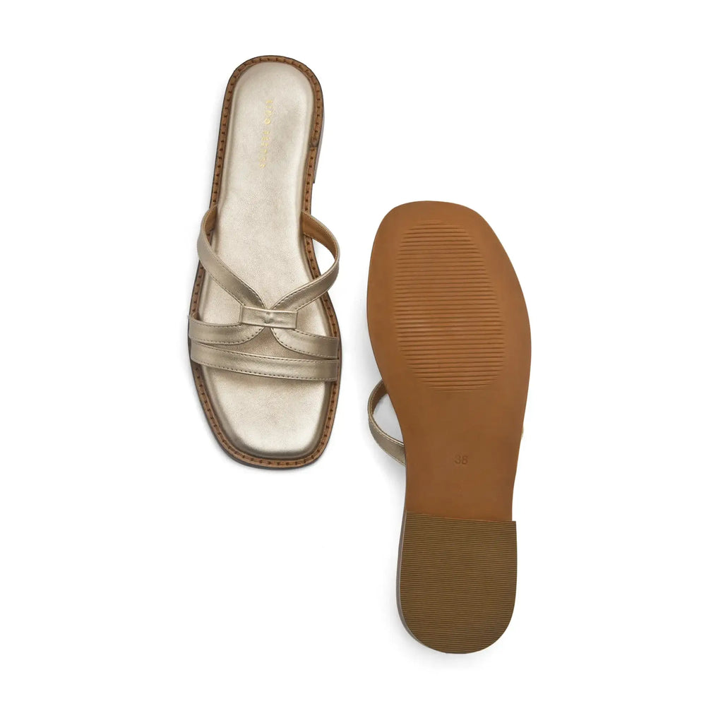 May Astrid Gold Flats - Lino Perros
