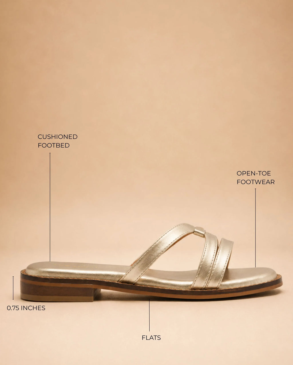 May Astrid Gold Flats - Lino Perros
