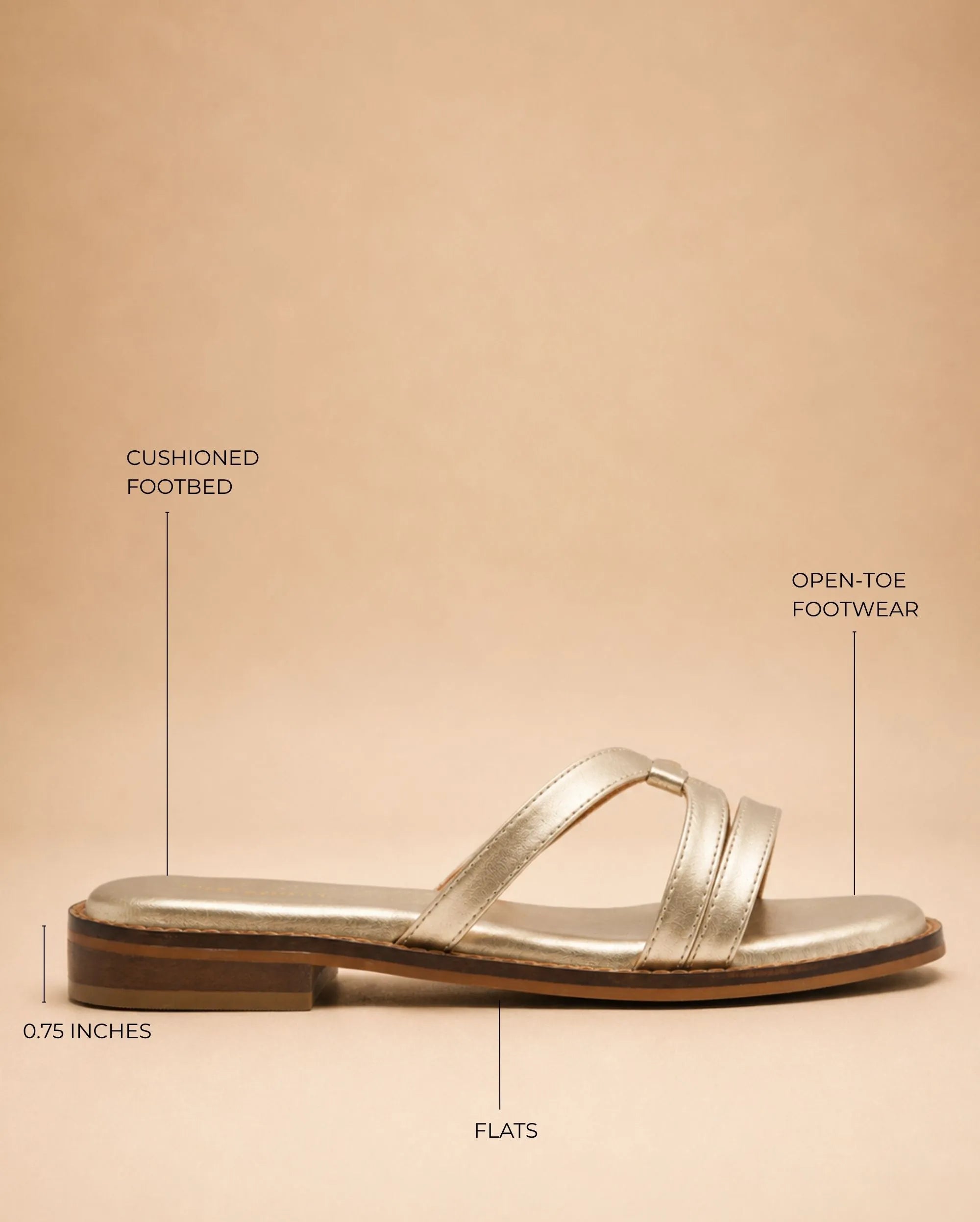 May Astrid Gold Flats - Lino Perros