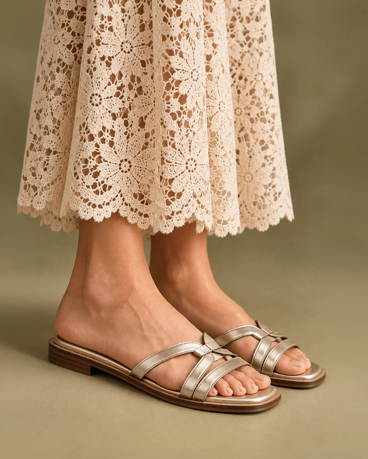 May Astrid Gold Flats - Lino Perros