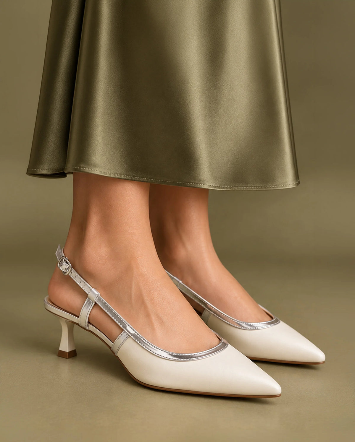 Hepburn Helga Off-White Heels - Lino Perros