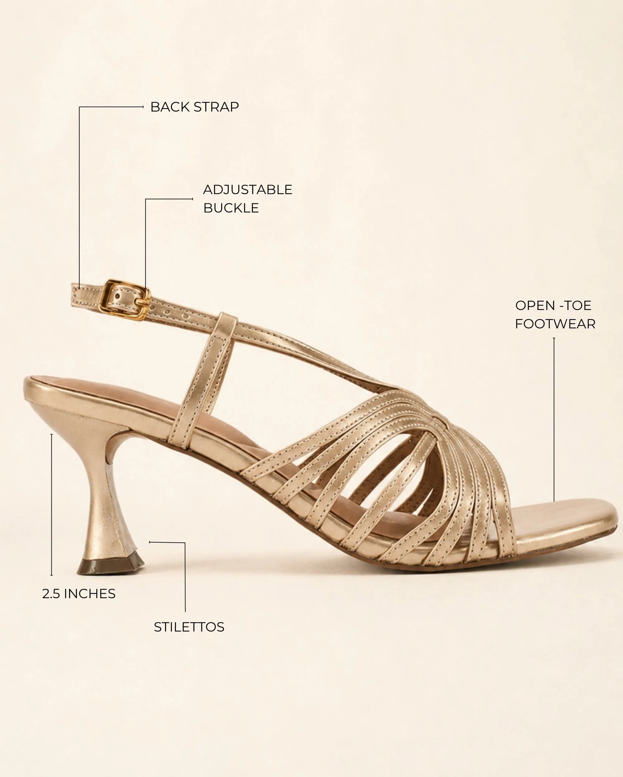 Victoria Inga Gold Heels - Lino Perros