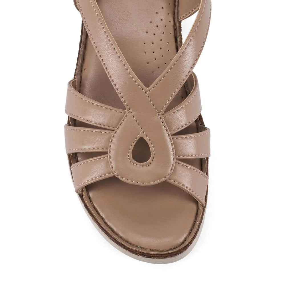 Lopez Marta Comfort Taupe Heels - Lino Perros