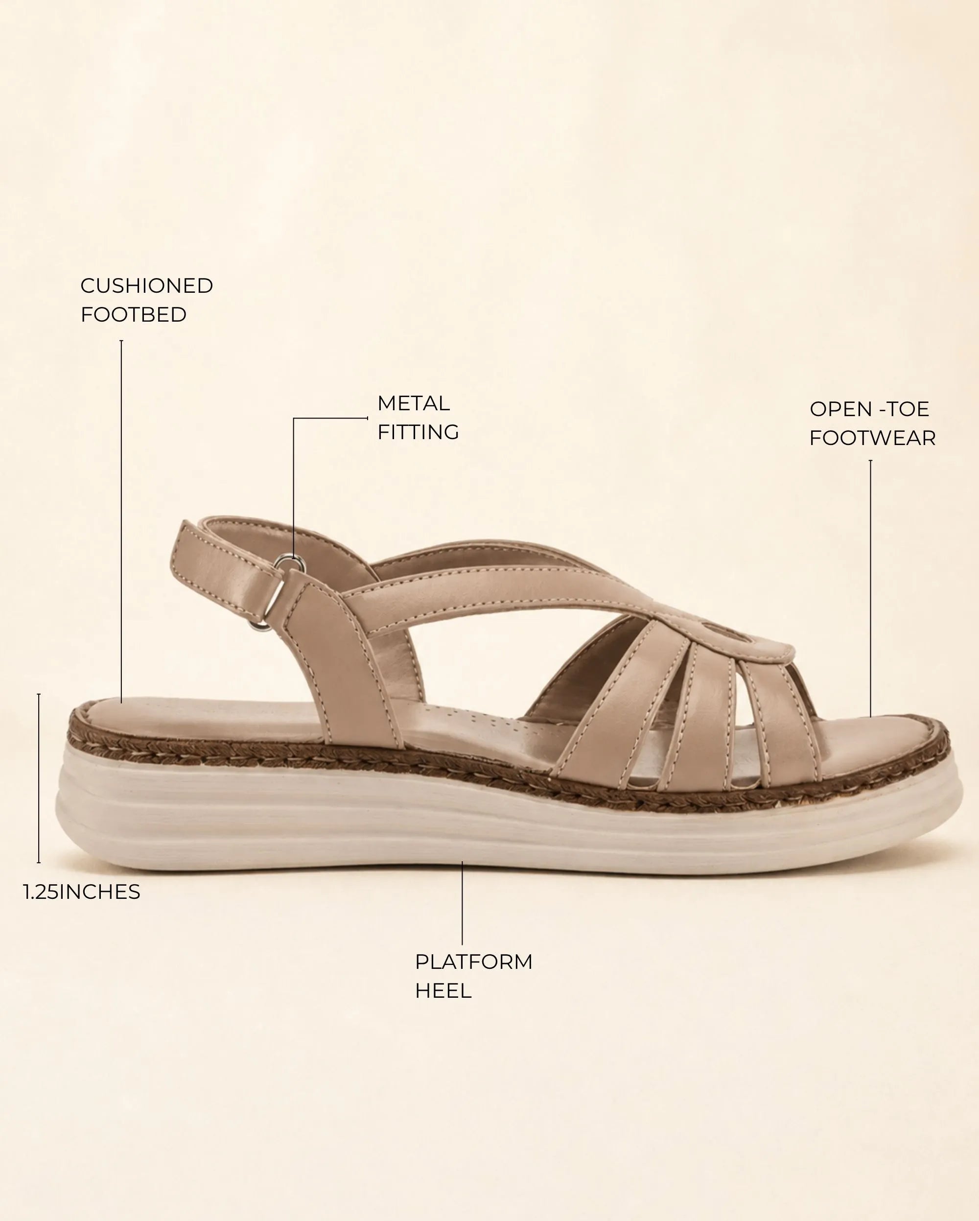 Lopez Marta Comfort Taupe Heels - Lino Perros