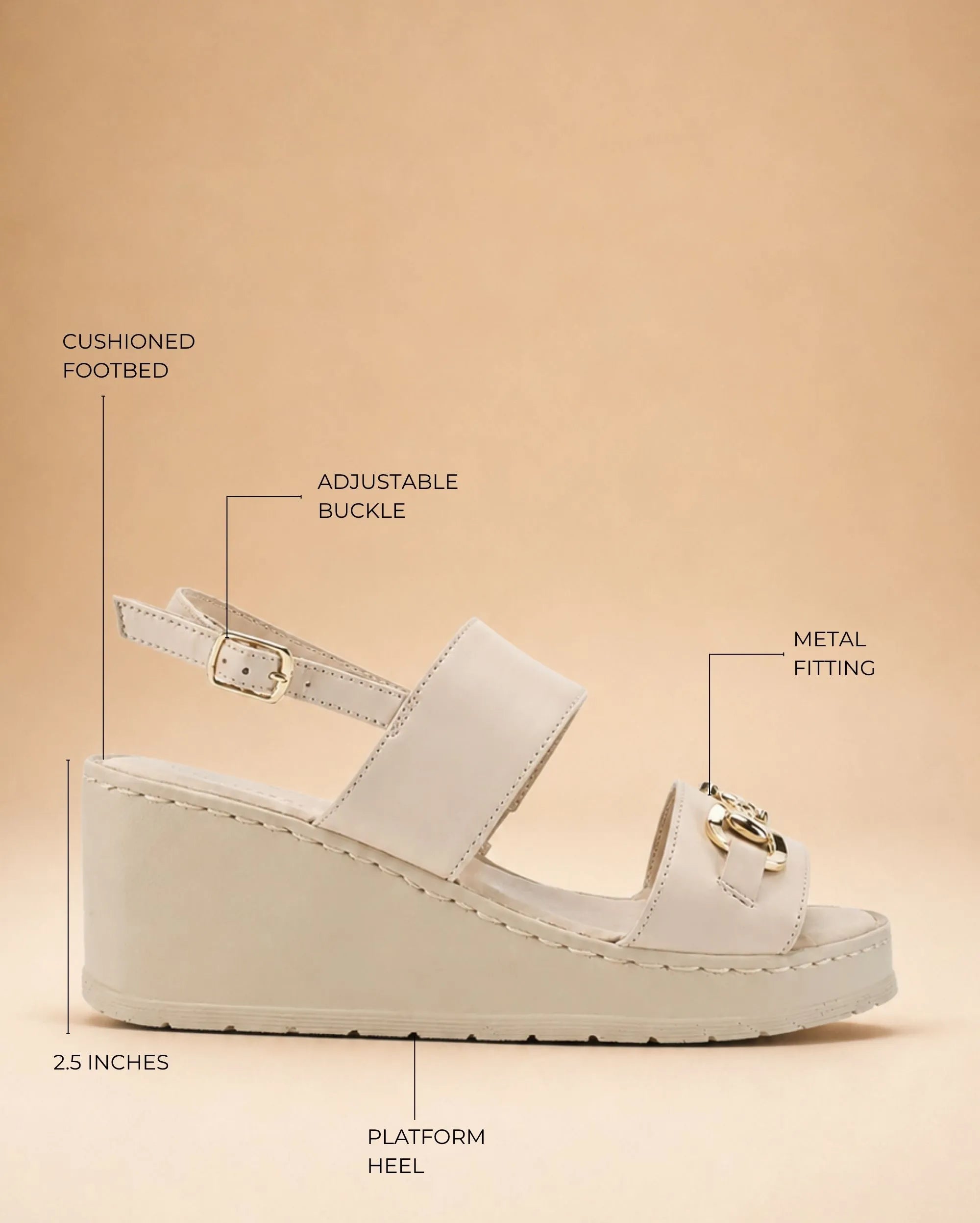 Lopez Tyra Comfort Off-White Heels - Lino Perros