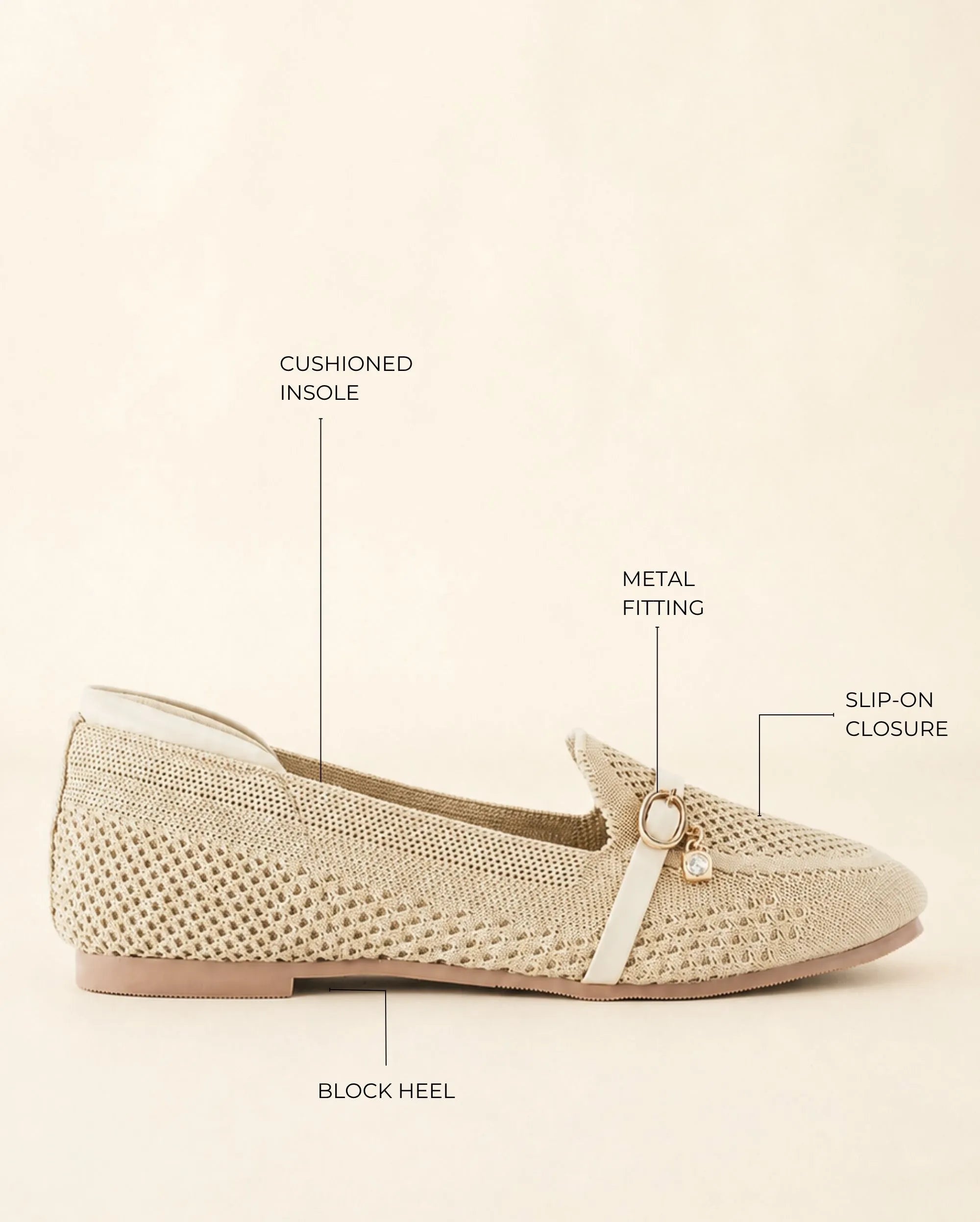 Hepburb Vera Beige Loafers - Lino Perros