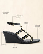Lopez Poise Black Wedges - Lino Perros