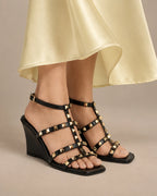 Lopez Poise Black Wedges - Lino Perros