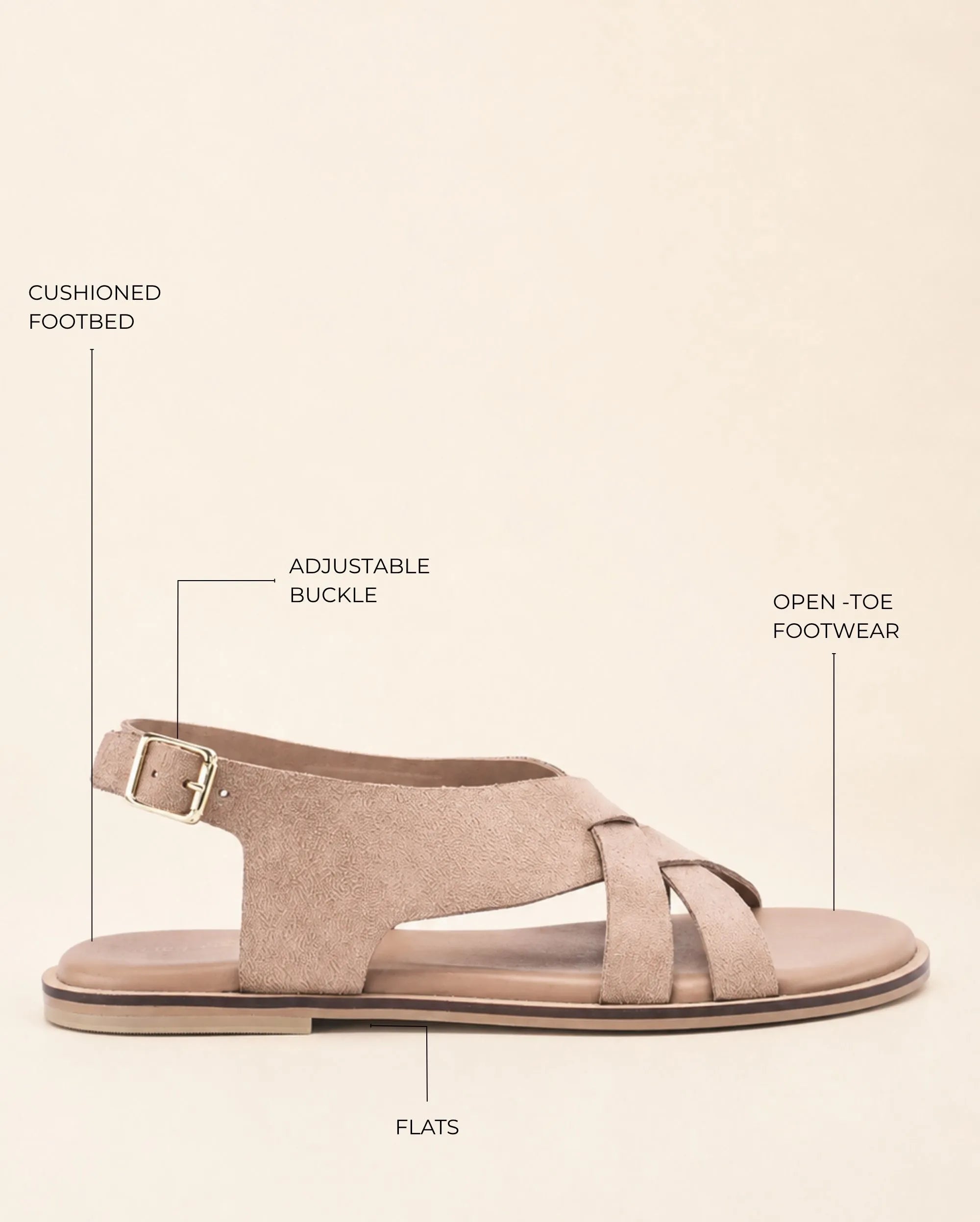 Harper Alba Beige Flats - Lino Perros
