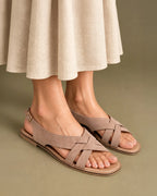 Harper Alba Beige Flats - Lino Perros