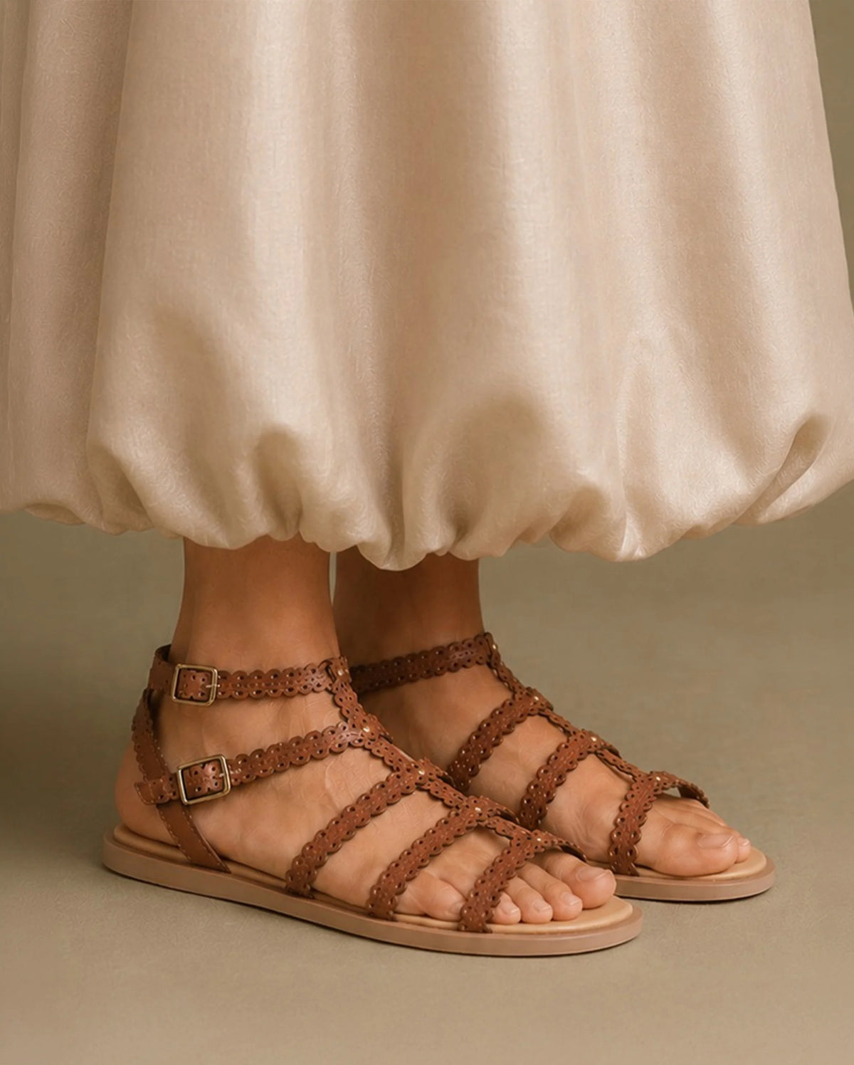 Harper Rue Tan Flats - Lino Perros