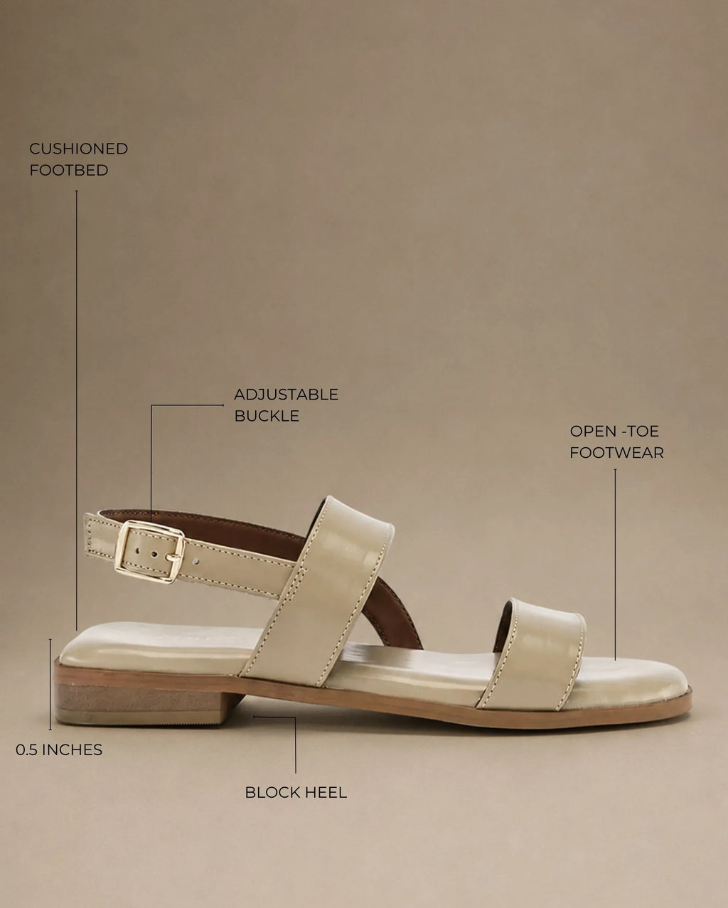 Harper Clair Beige Flats - Lino Perros