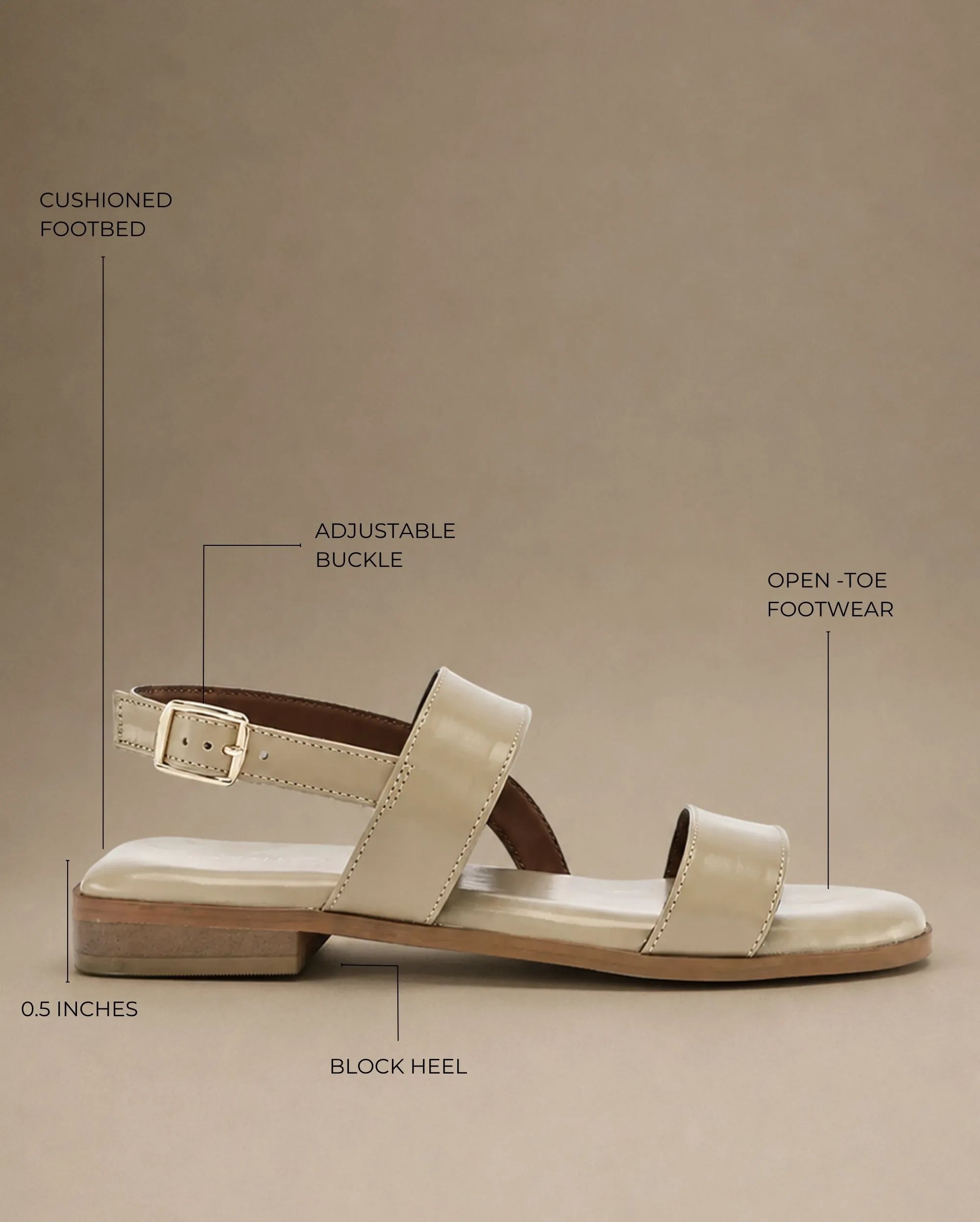 Harper Clair Beige Flats - Lino Perros
