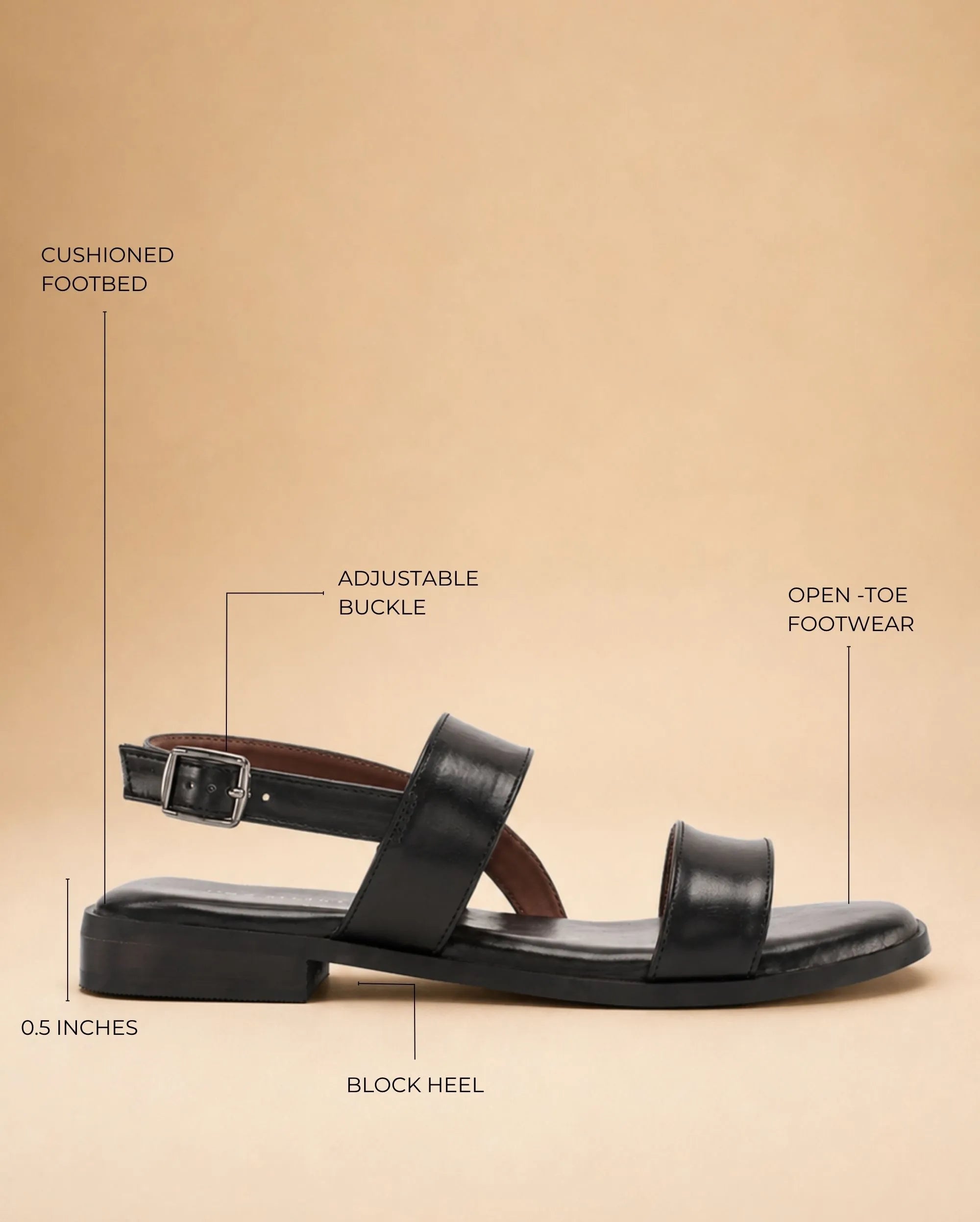 Harper Clair Black Flats - Lino Perros