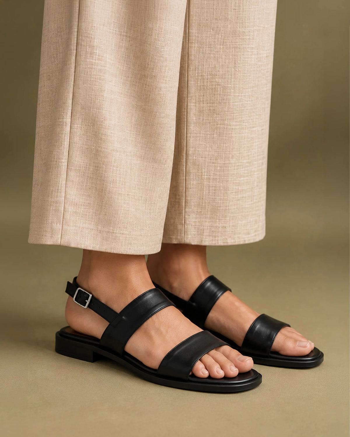 Harper Clair Black Flats - Lino Perros