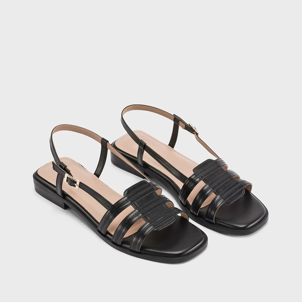 Harper Iris Black Flats - Lino Perros