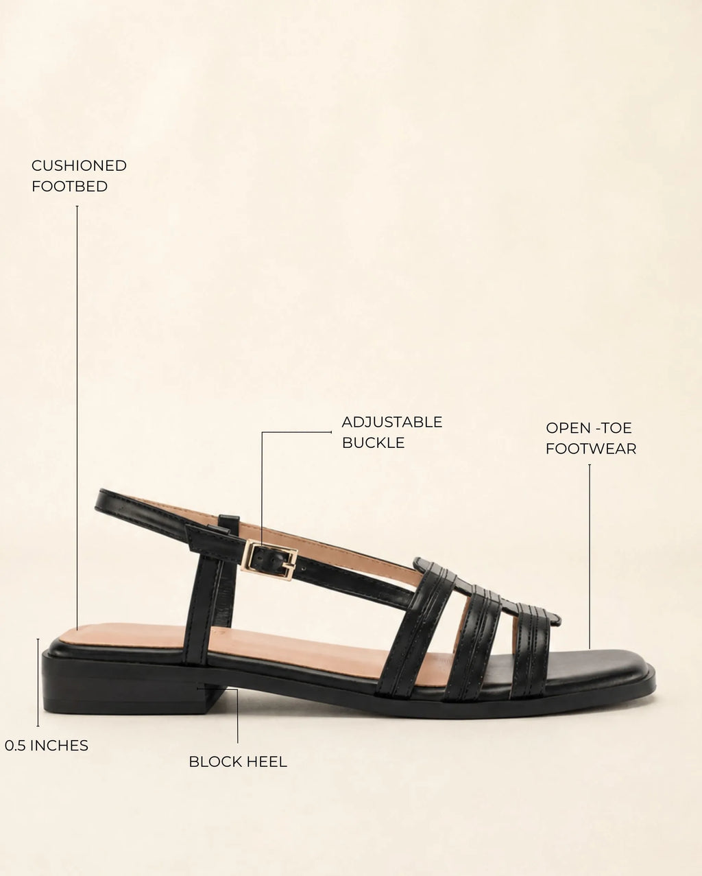 Harper Iris Black Flats - Lino Perros