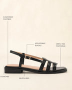 Harper Iris Black Flats - Lino Perros