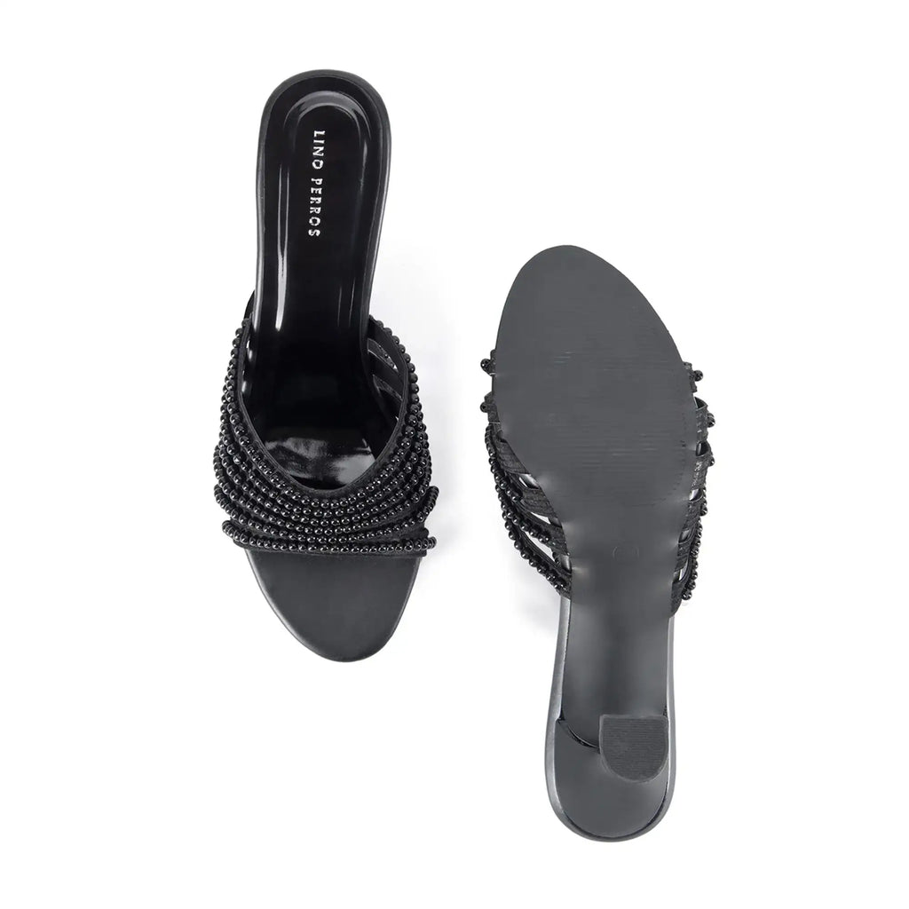 Victoria Pearl Black Heels - Lino Perros