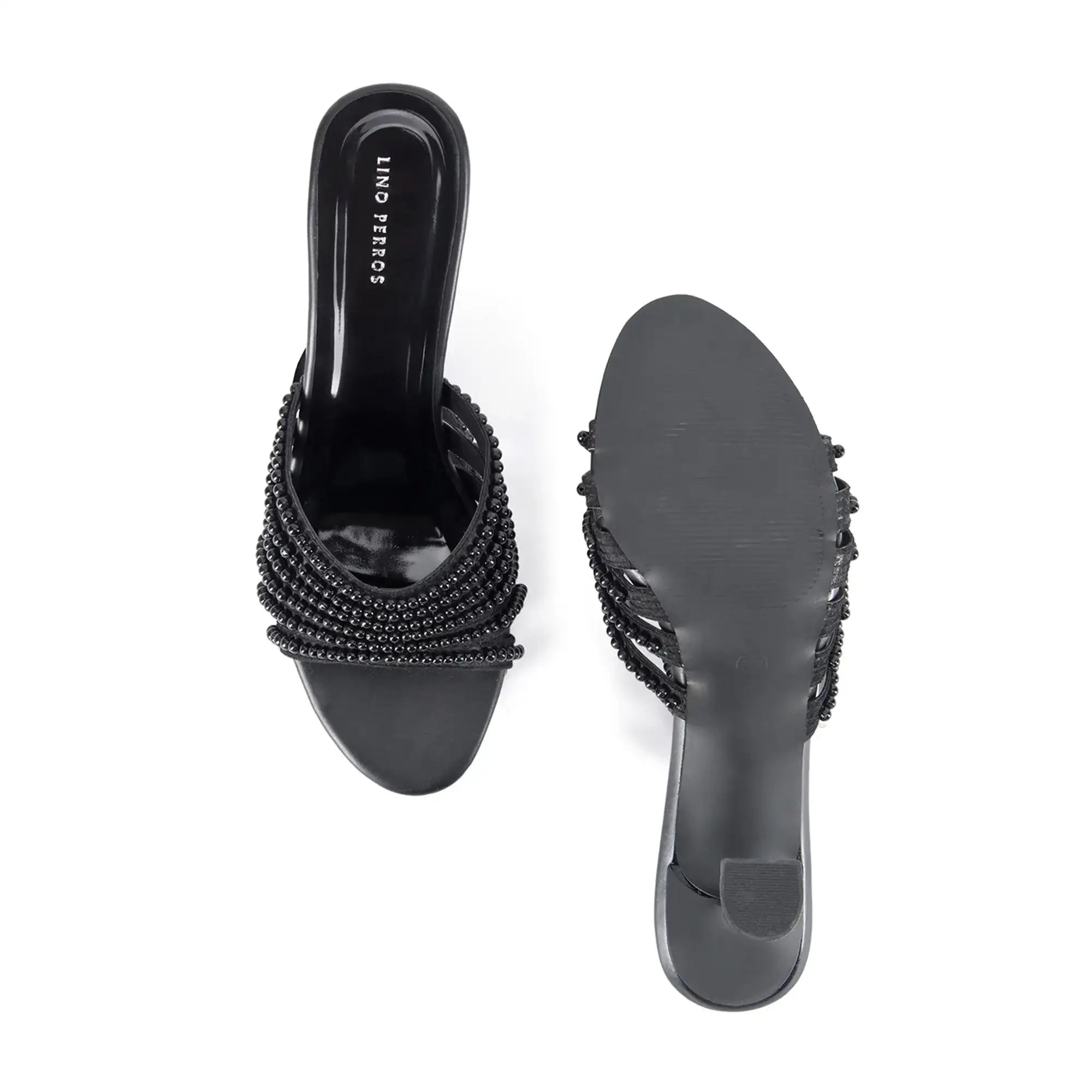 Victoria Pearl Black Heels - Lino Perros