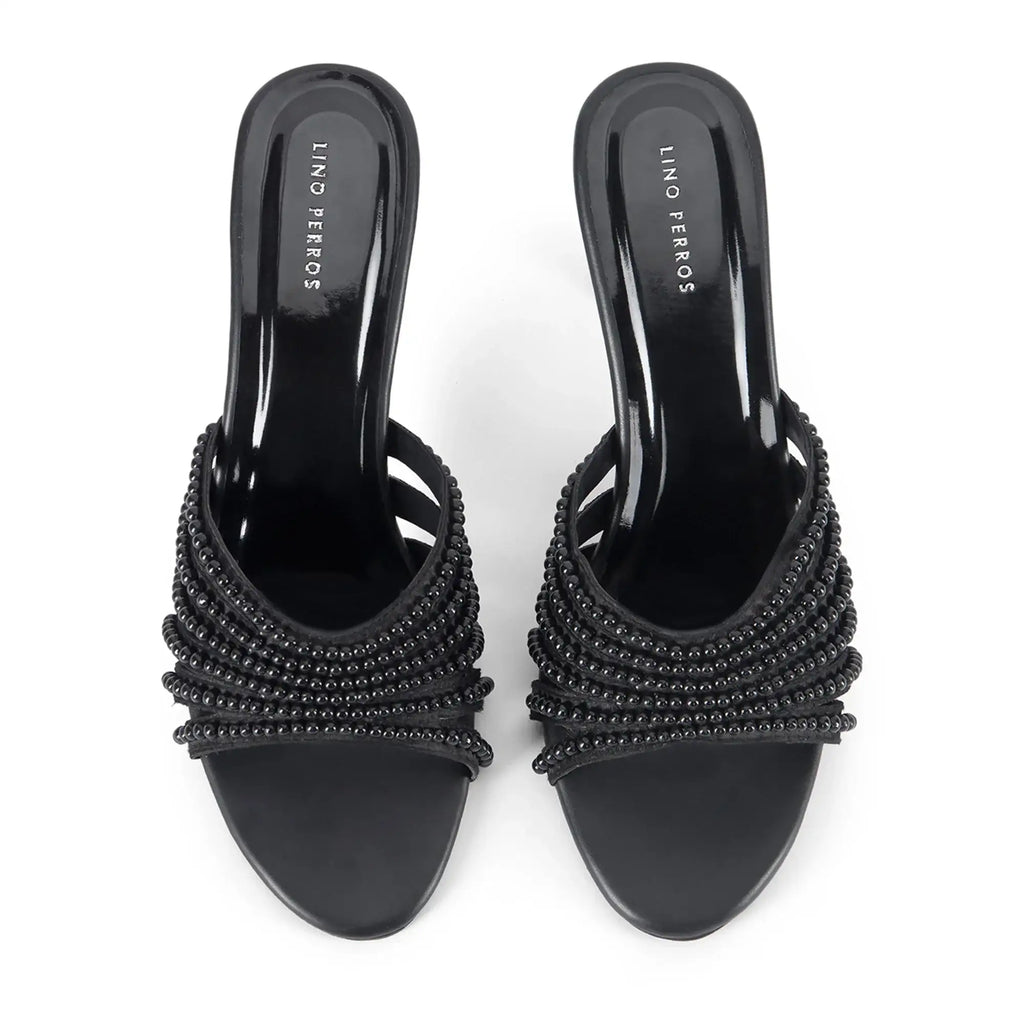 Victoria Pearl Black Heels - Lino Perros
