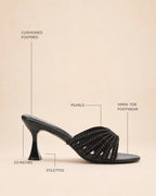 Victoria Pearl Black Heels - Lino Perros