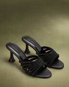 Victoria Pearl Black Heels - Lino Perros