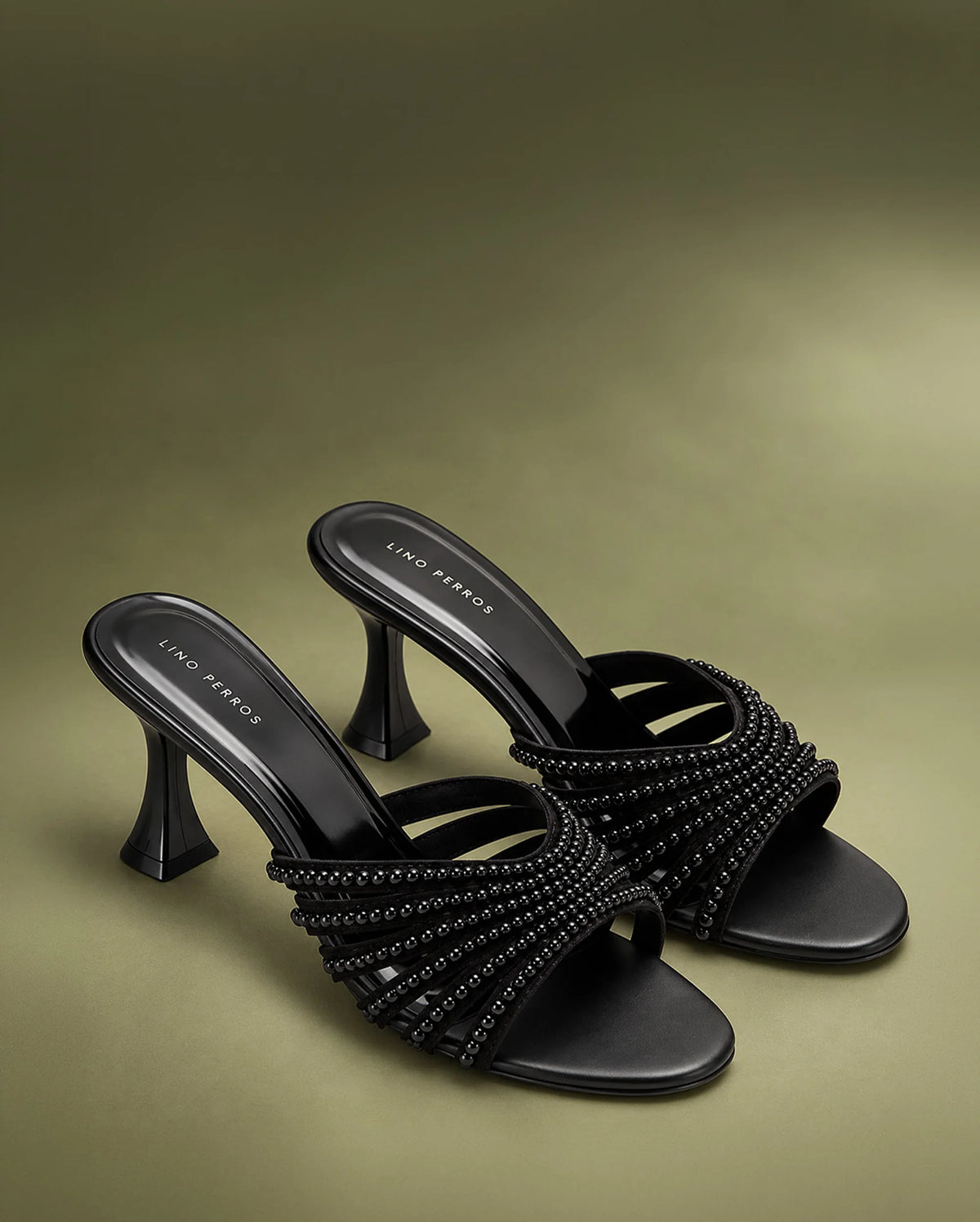 Victoria Pearl Black Heels - Lino Perros