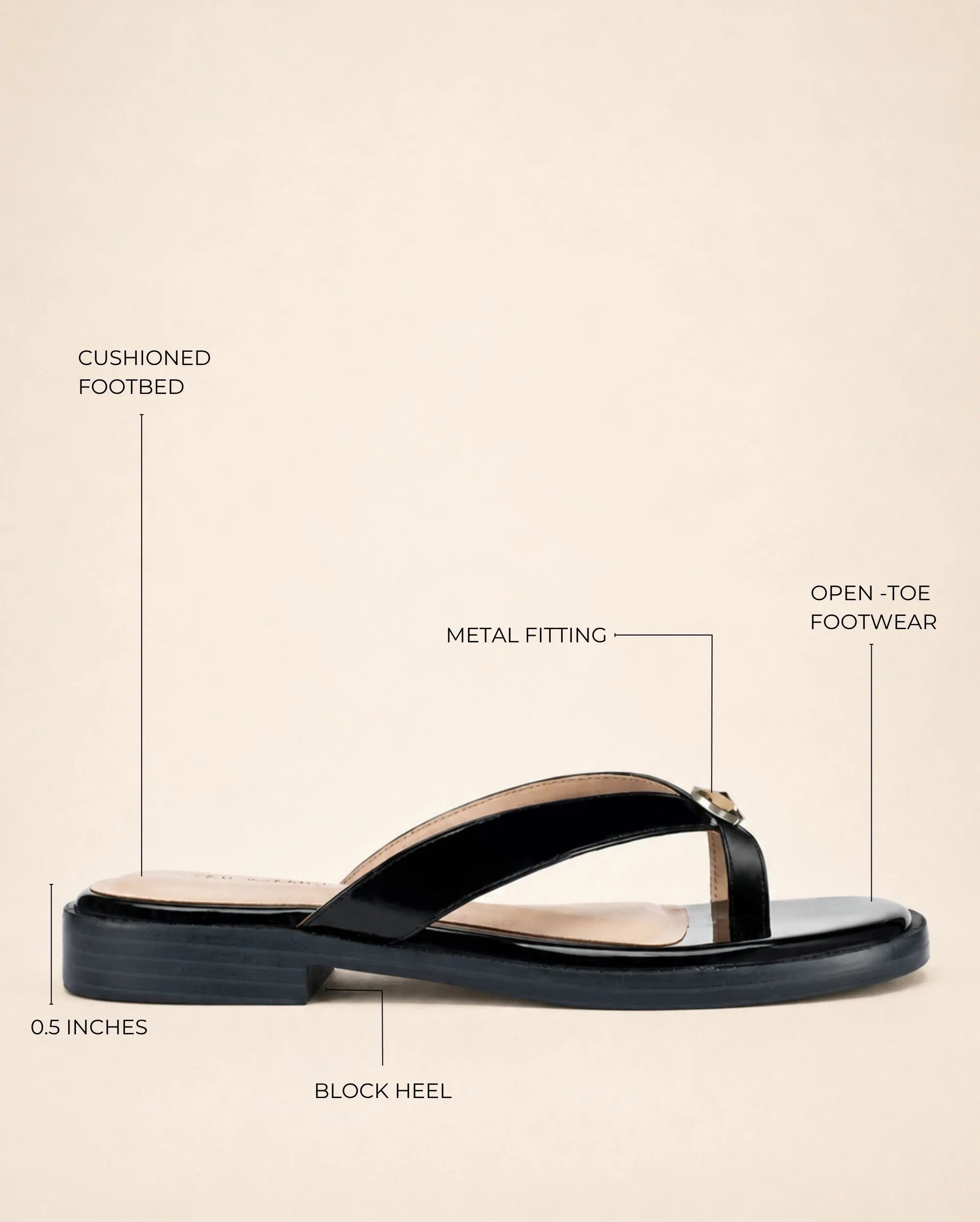 Mary Pepper Black Flats - Lino Perros