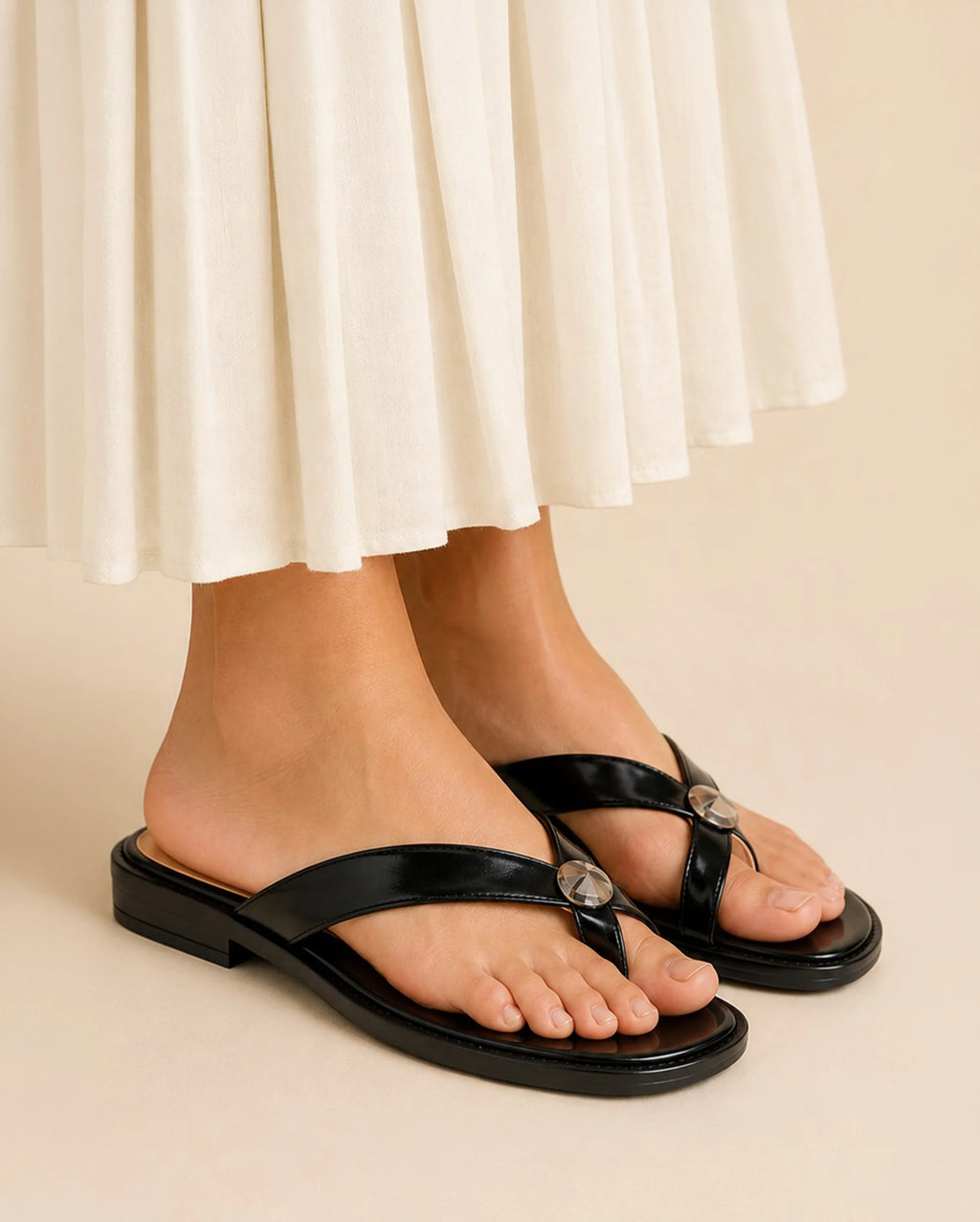 Mary Pepper Black Flats - Lino Perros