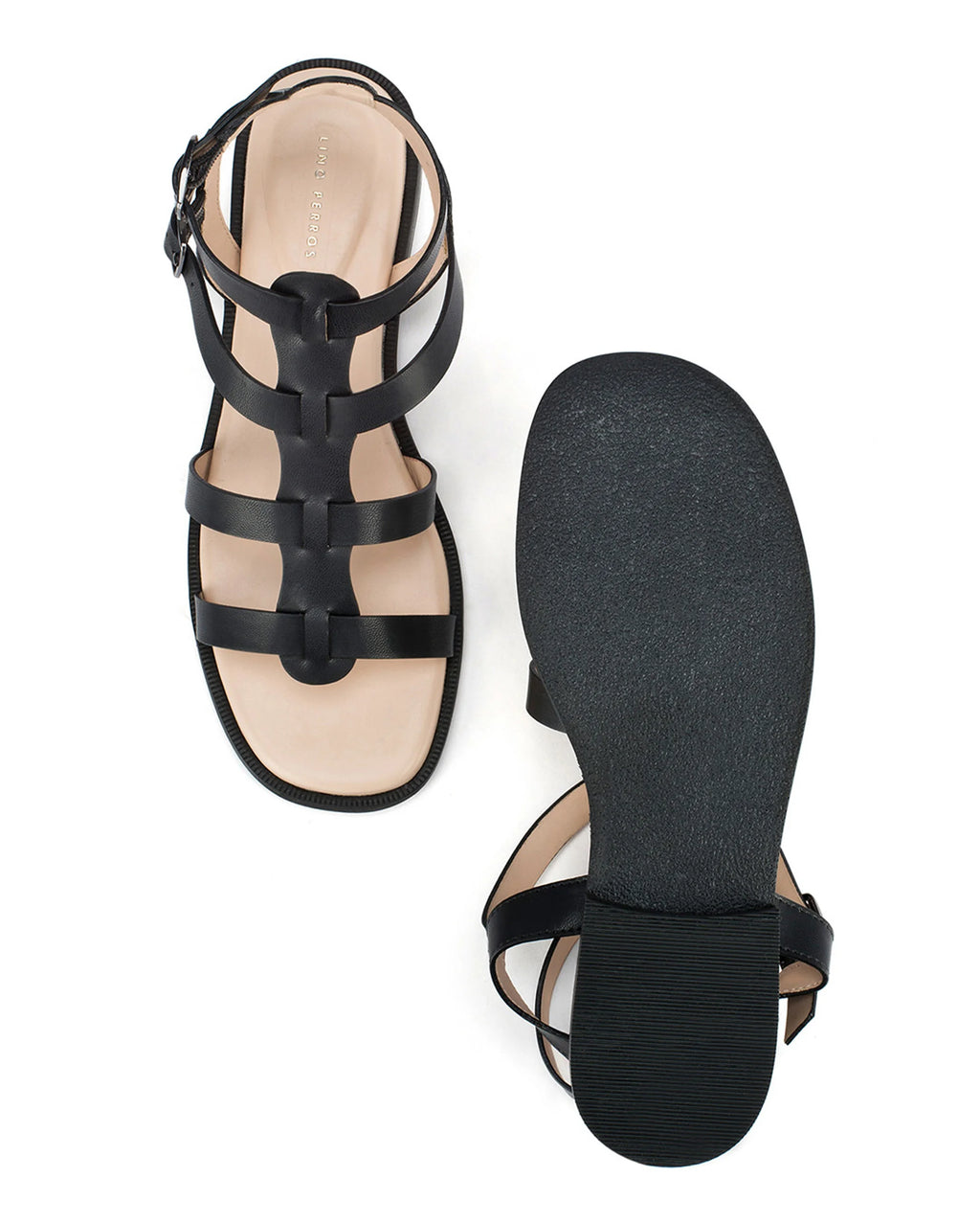 Victoria Hallie Black Flats - Lino Perros