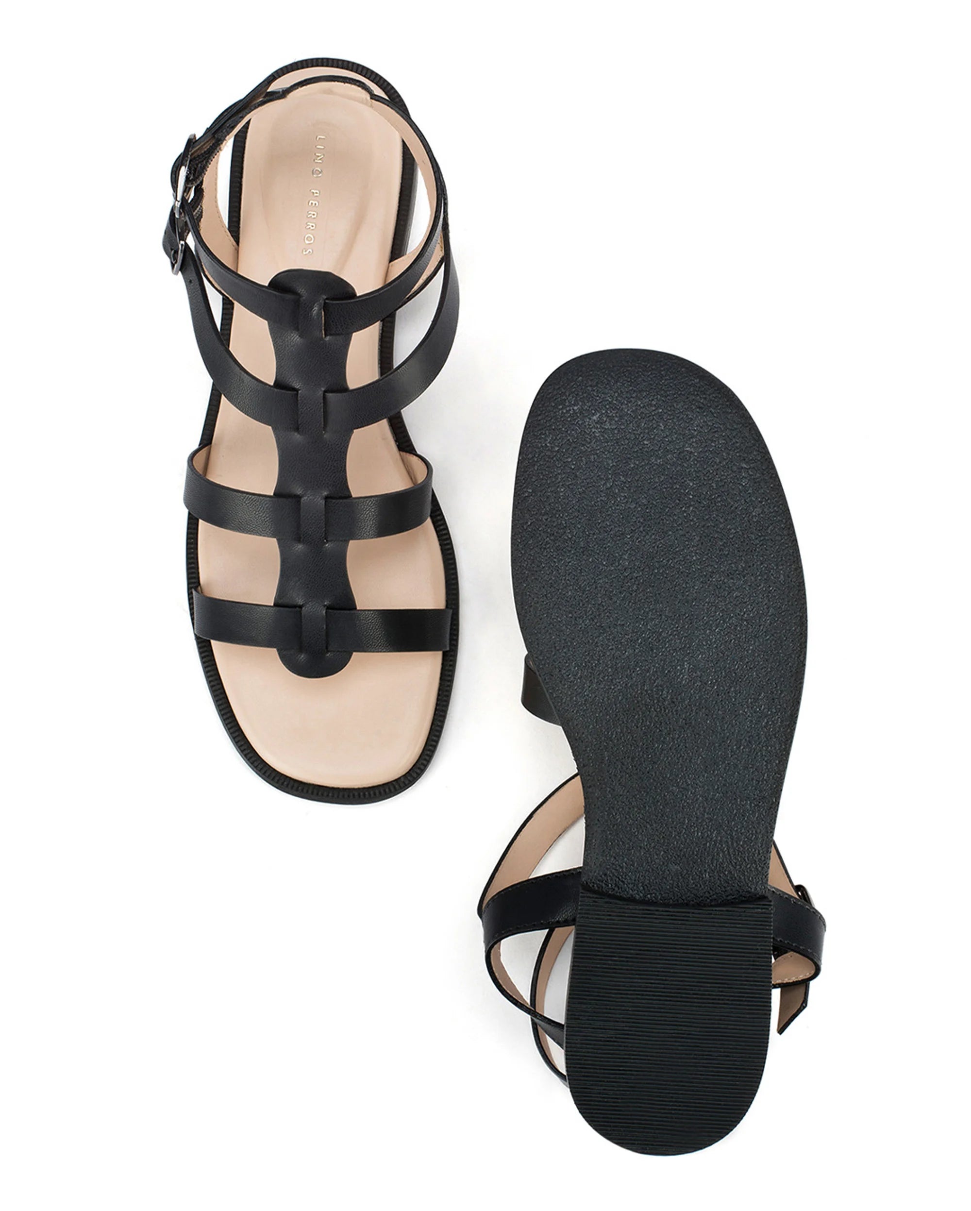 Victoria Hallie Black Flats - Lino Perros