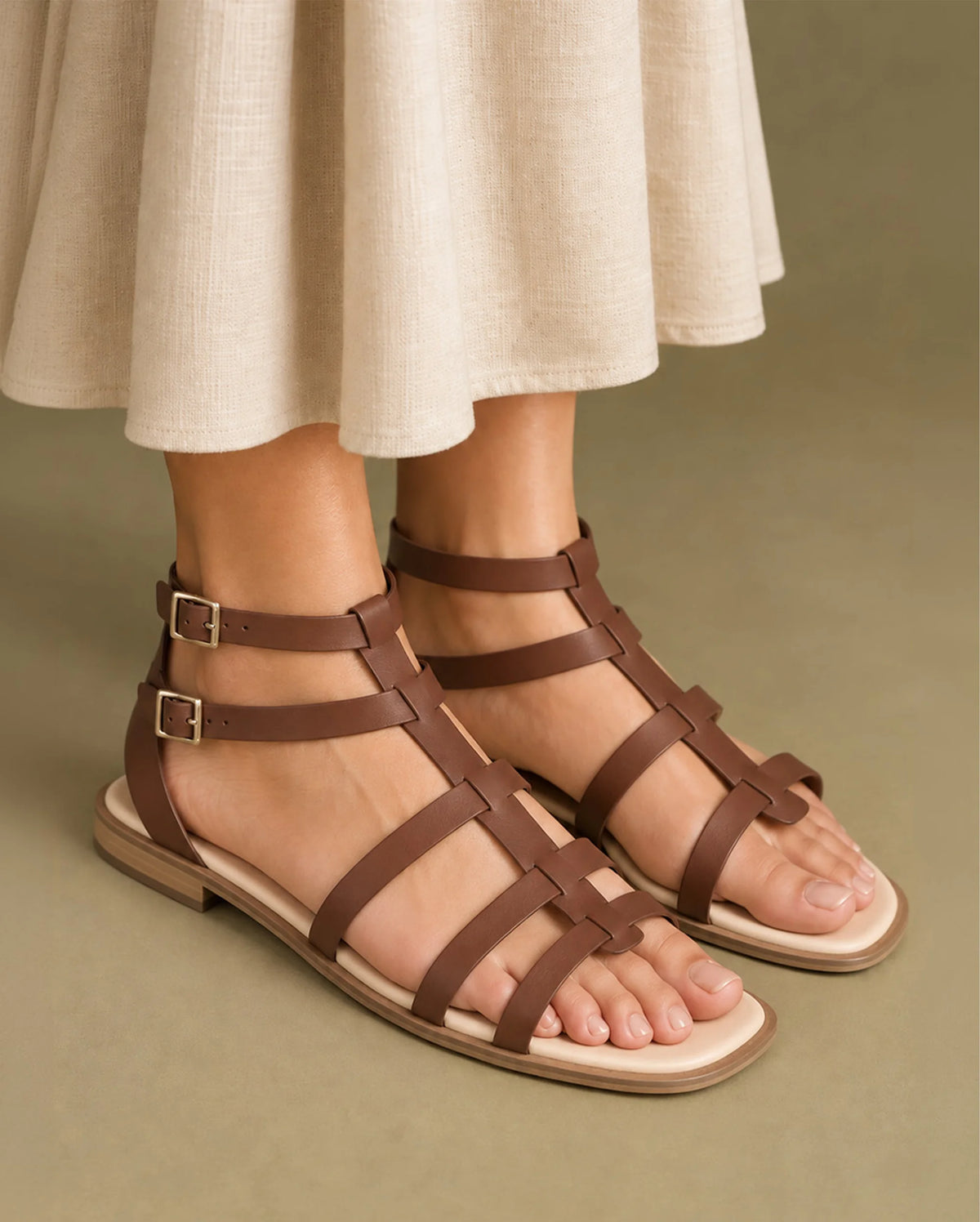 Victoria Hallie Brown Flats - Lino Perros