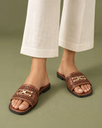 Gabbana Ammy Tan Flats - Lino Perros