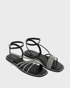 Victoria Ara Black Flats - Lino Perros