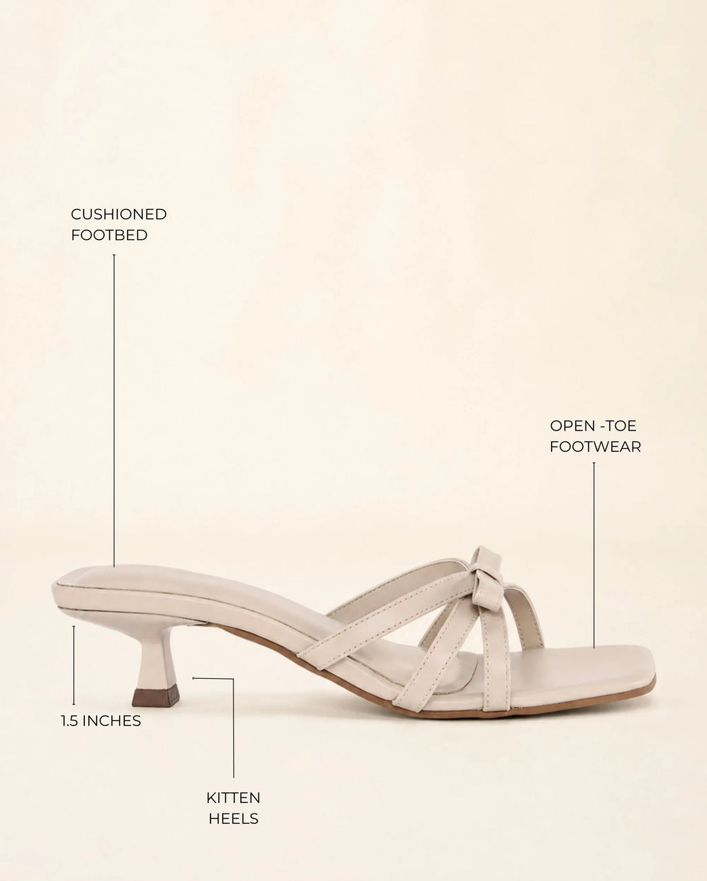 Hepburn Bow Off-White  Heels - Lino Perros