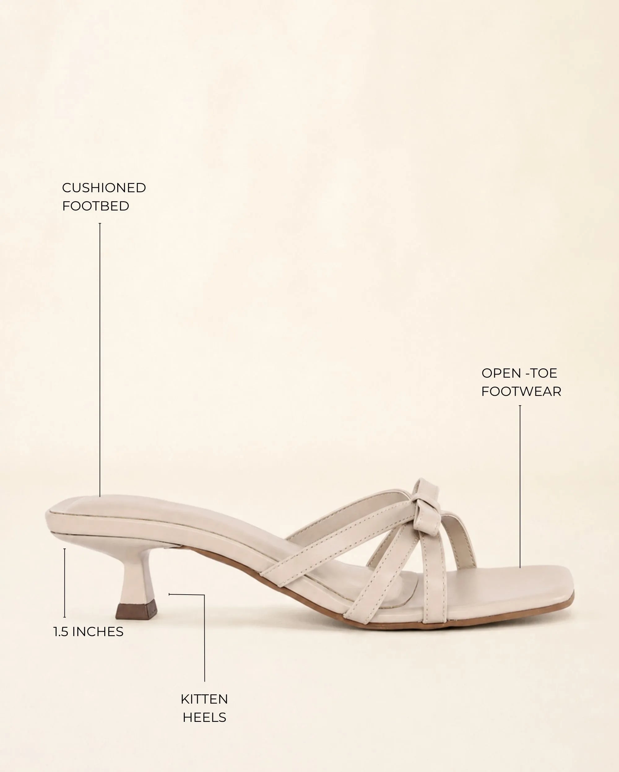 Hepburn Bow Off-White  Heels - Lino Perros