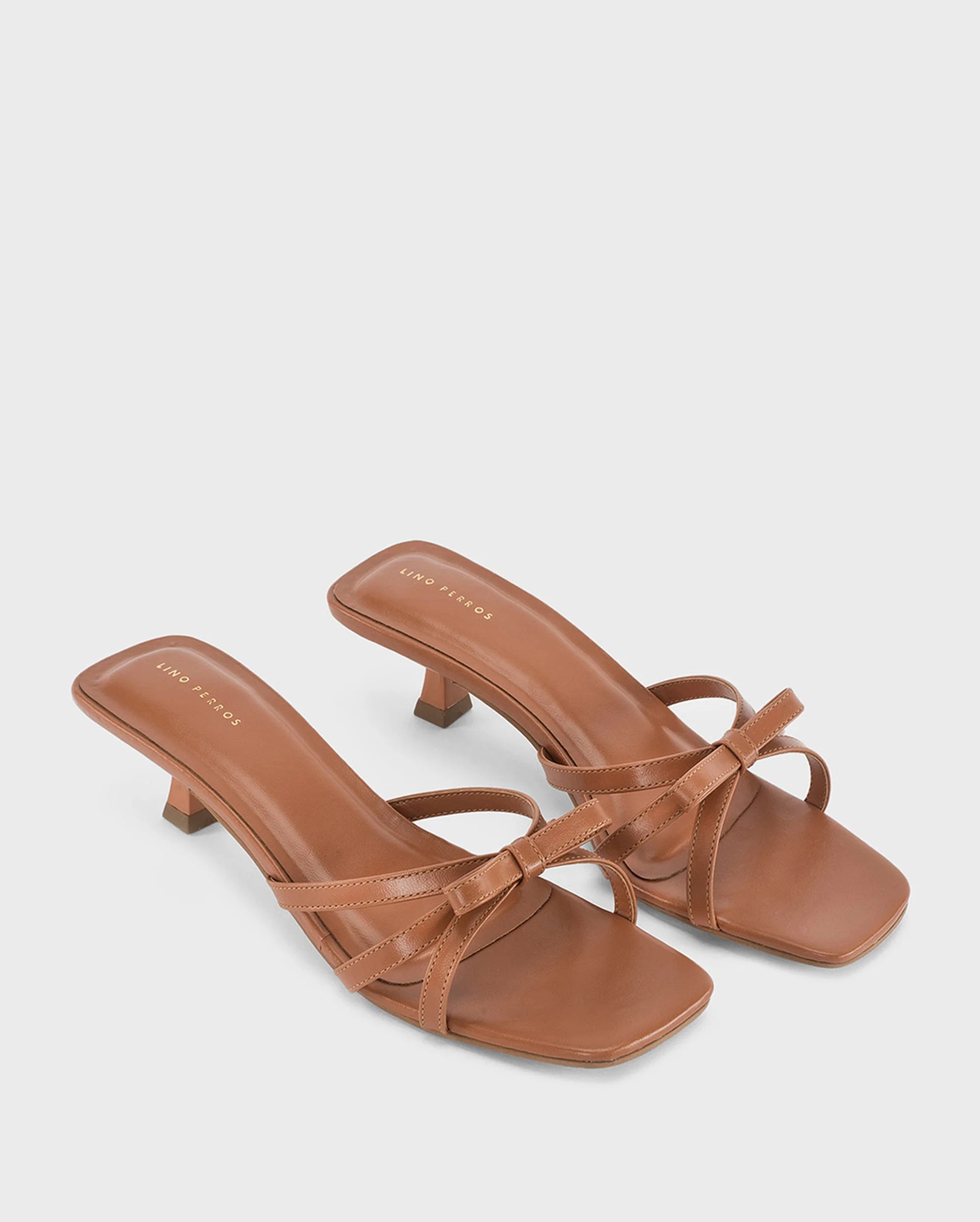 Hepburn Bow Tan Heels - Lino Perros